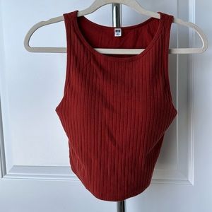 Uniqlo Cropped Ribbed Top Sleeveless bra top
